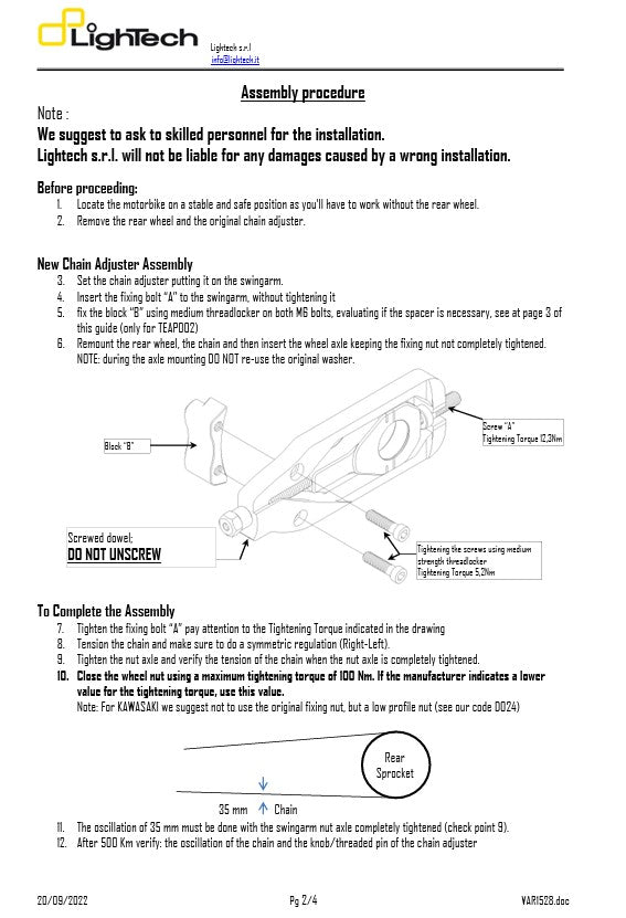 Kettenspanner LighTech Honda CBR 1000 RR SC59 (08-16) TEHO002