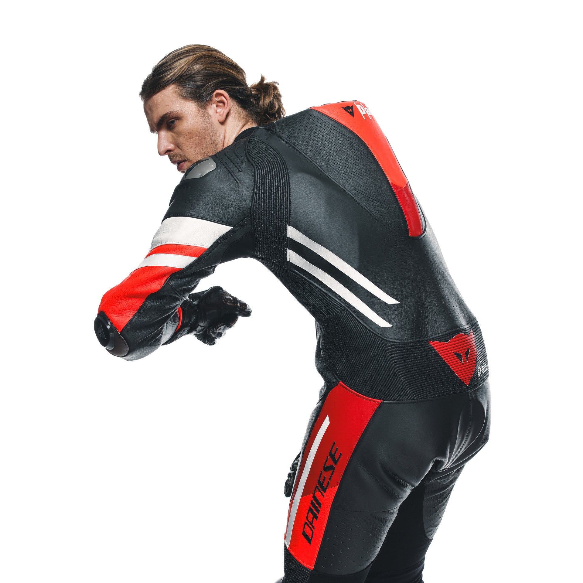 Dainese Misano 3 D-AIR® Einteiler Lederkombi – Perforierter Airbag Rennanzug | Herren | Rot