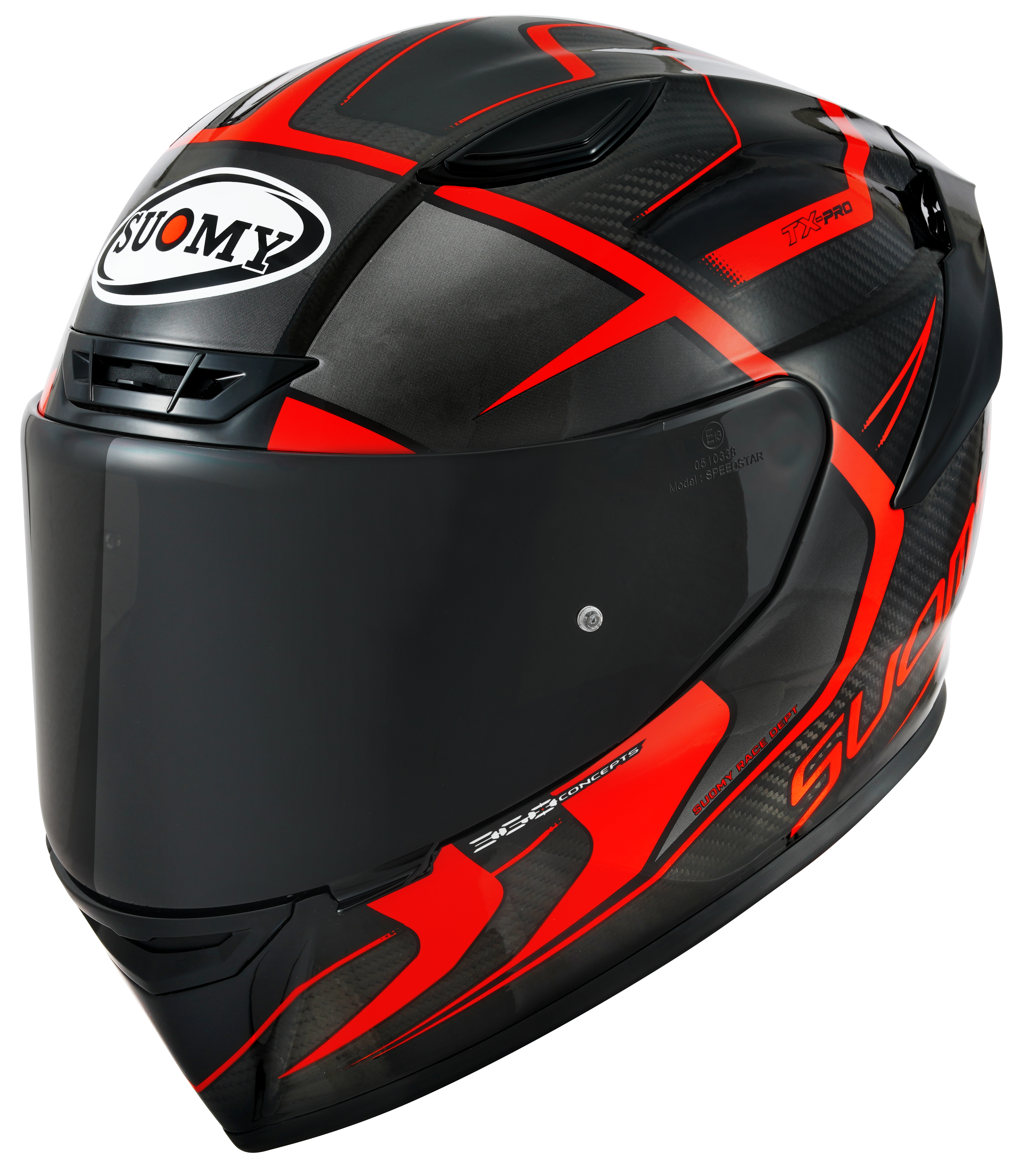 Suomy TX-Pro Helm Carbon Advance Rot Fluo K6TX0003