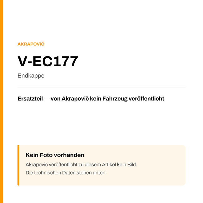 Akrapovic Endkappe V-EC177 — Platzhalter, kein Herstellerfoto verfügbar