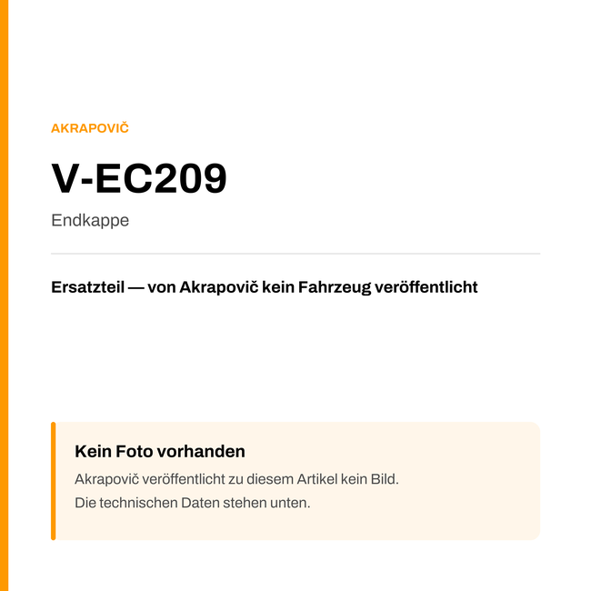 Akrapovic Endkappe V-EC209 — Platzhalter, kein Herstellerfoto verfügbar
