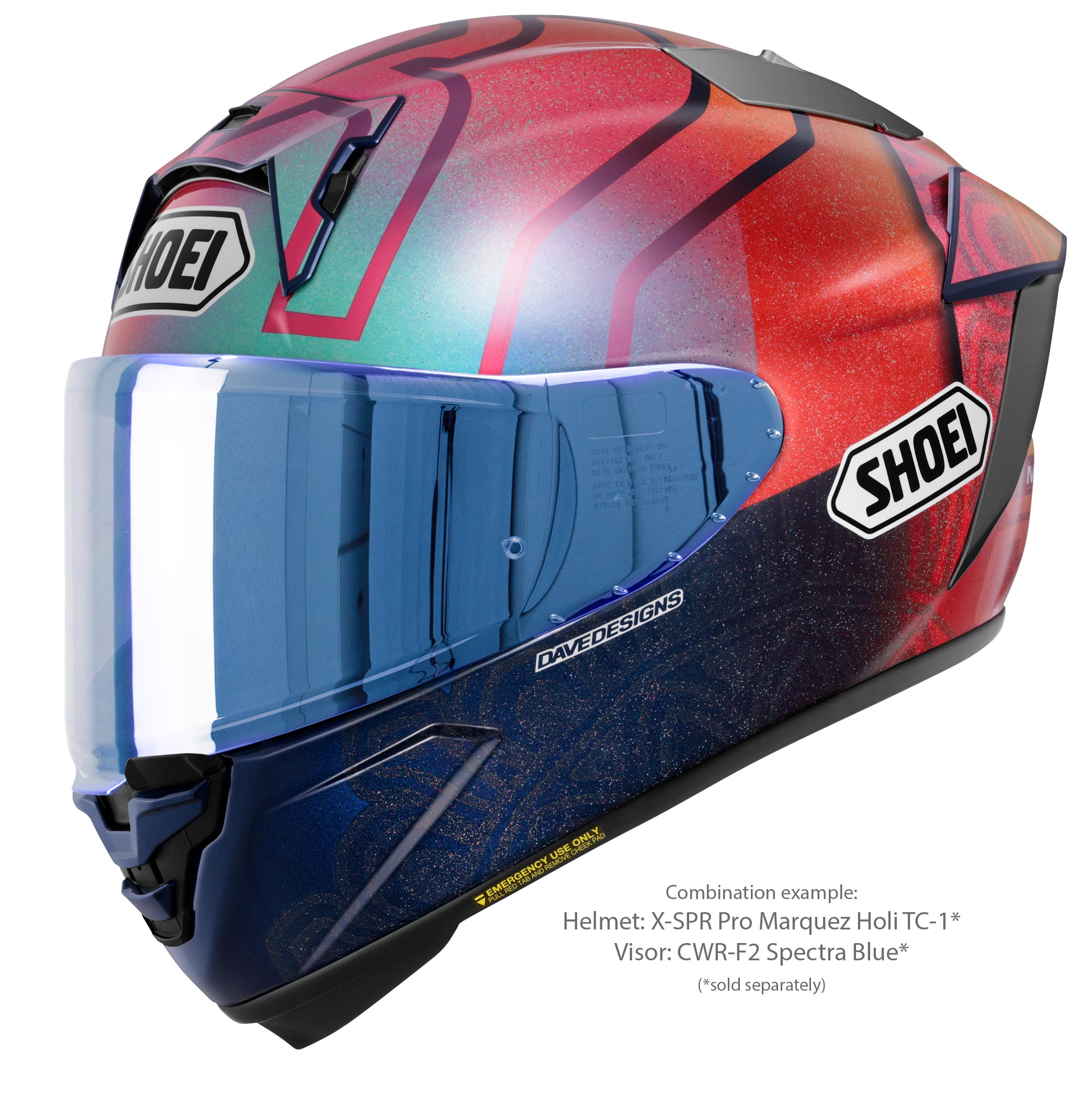 Shoei X-SPR PRO Helm Márquez Holi TC-1 Limited Edition - Marc Márquez Indien 2023 Replica
