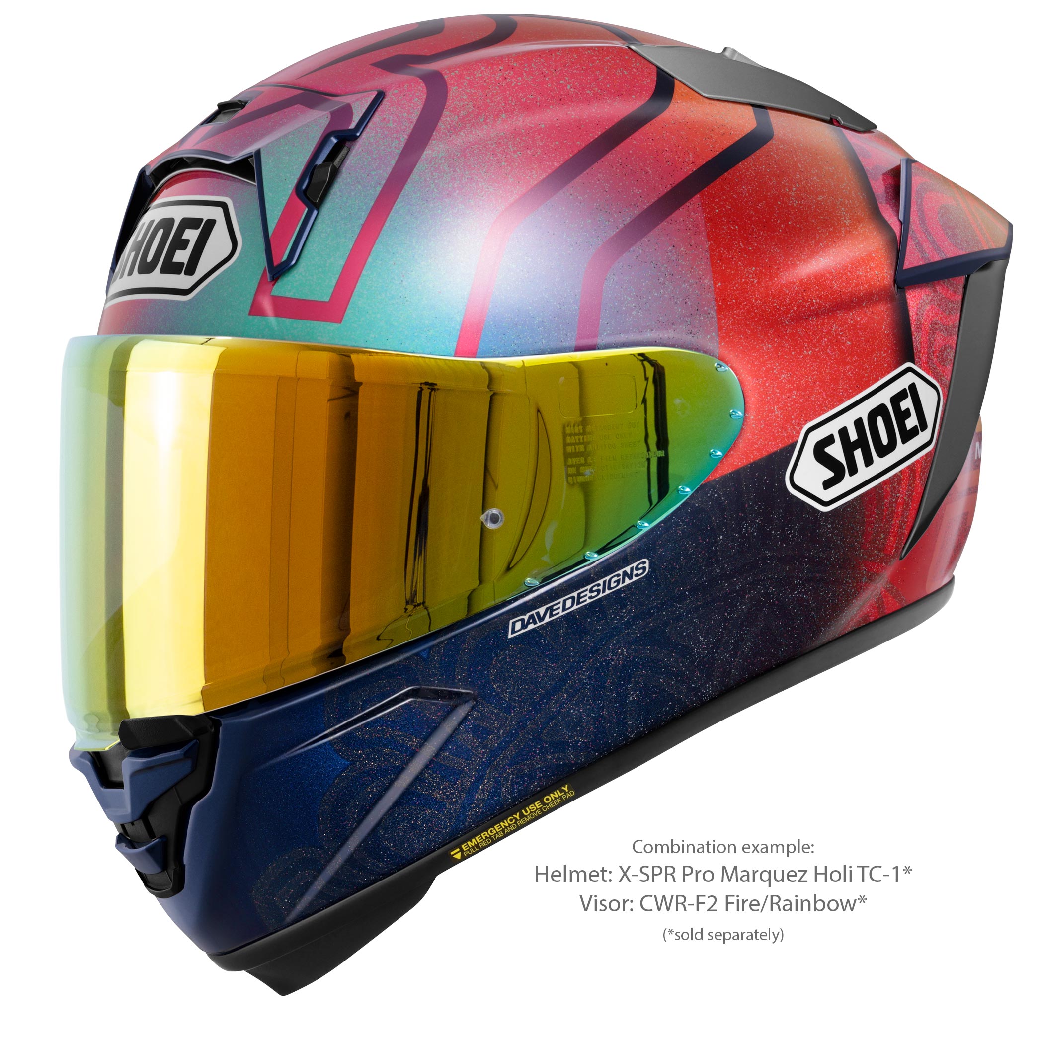Shoei Visier X-SPR PRO (CWR-F2PN) Rainbow Verspiegelt