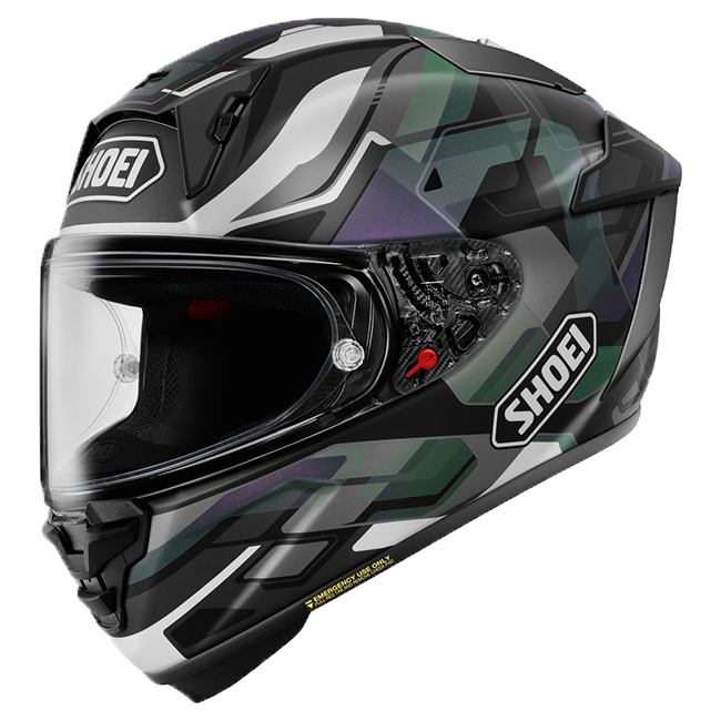 Shoei X-SPR PRO Helm Valion TC-5 Dunkelgrün / Grau / Lila