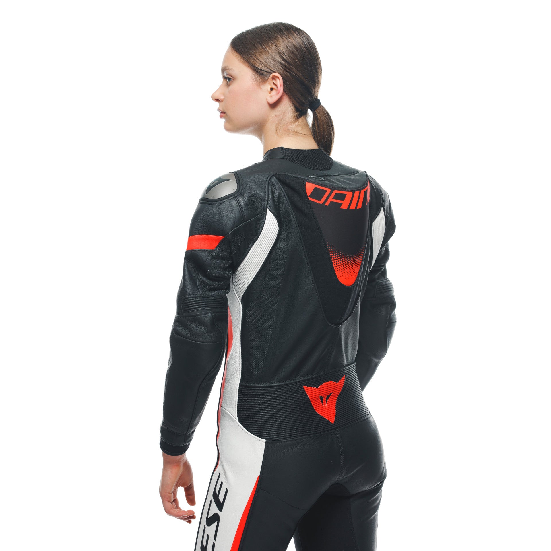 Dainese Grobnik Lady Einteiler Lederkombi – Perforierter Rennanzug | Frauen | Weiß/Rot