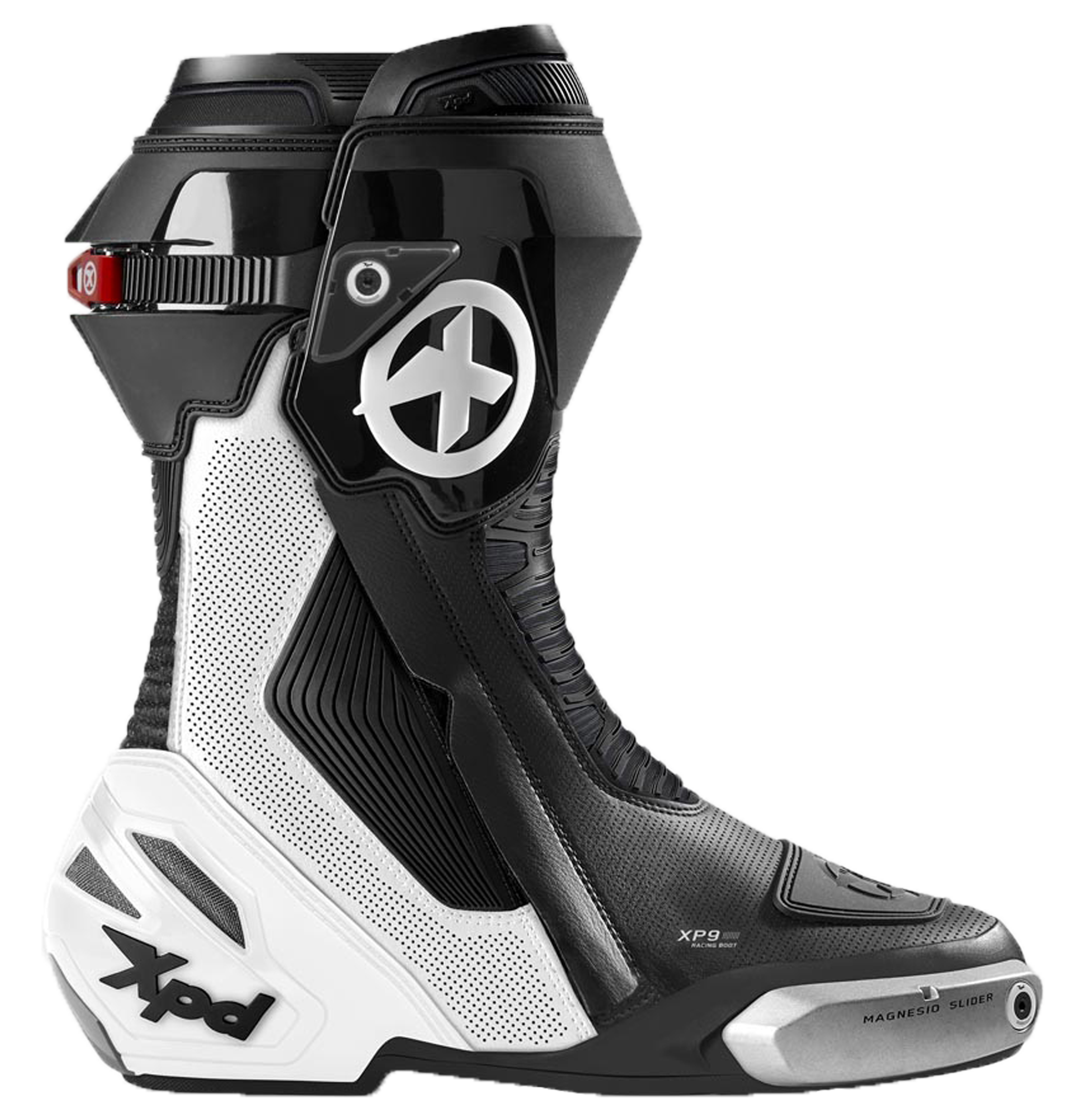 XPD XP9-S AIR perforierter Racing und Straßen Motorradstiefel | Herren | Weiß/Schwarz