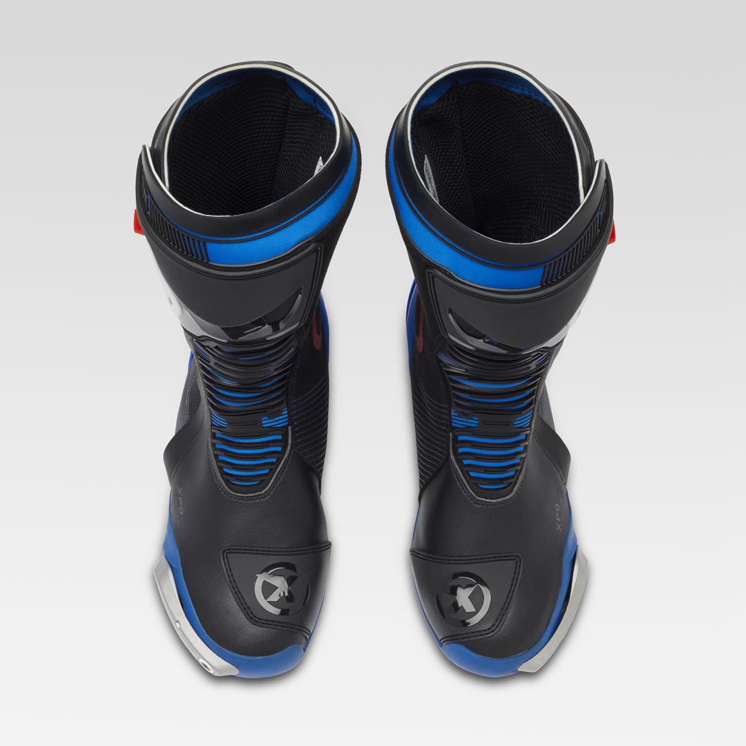 XPD XP9-S Racing und Straßen Motorradstiefel | Herren | Schwarz/Blau