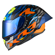 Nexx X.R3R Helm Ziger Carbon Orange Blau 01XR323513169