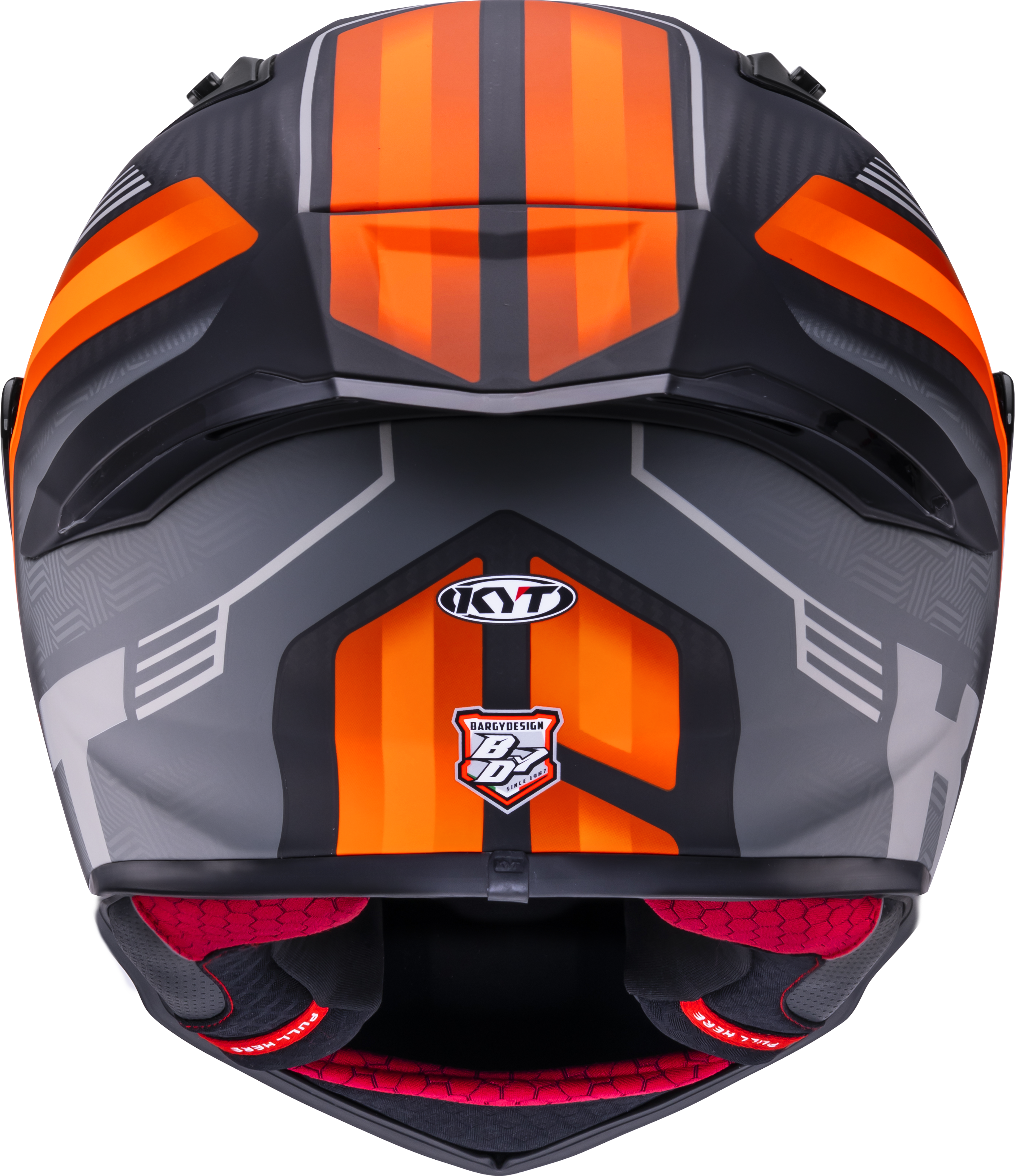 KYT R1R Racing Helm Carbon Accelerator Matt Orange Y6R10001