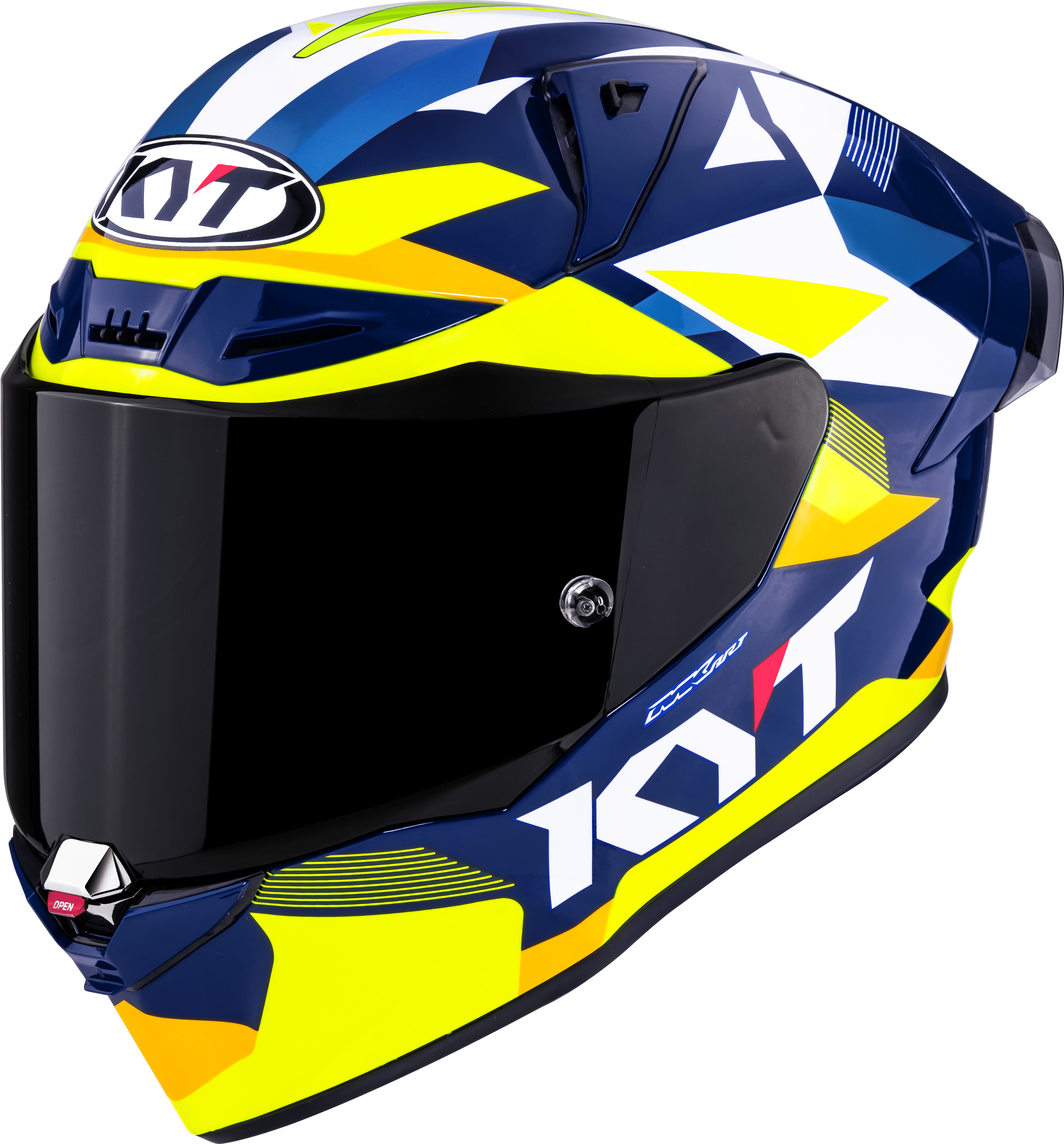 KYT R1R Racing Helm Carbon Diamond Blau / Gelb Y6R10005