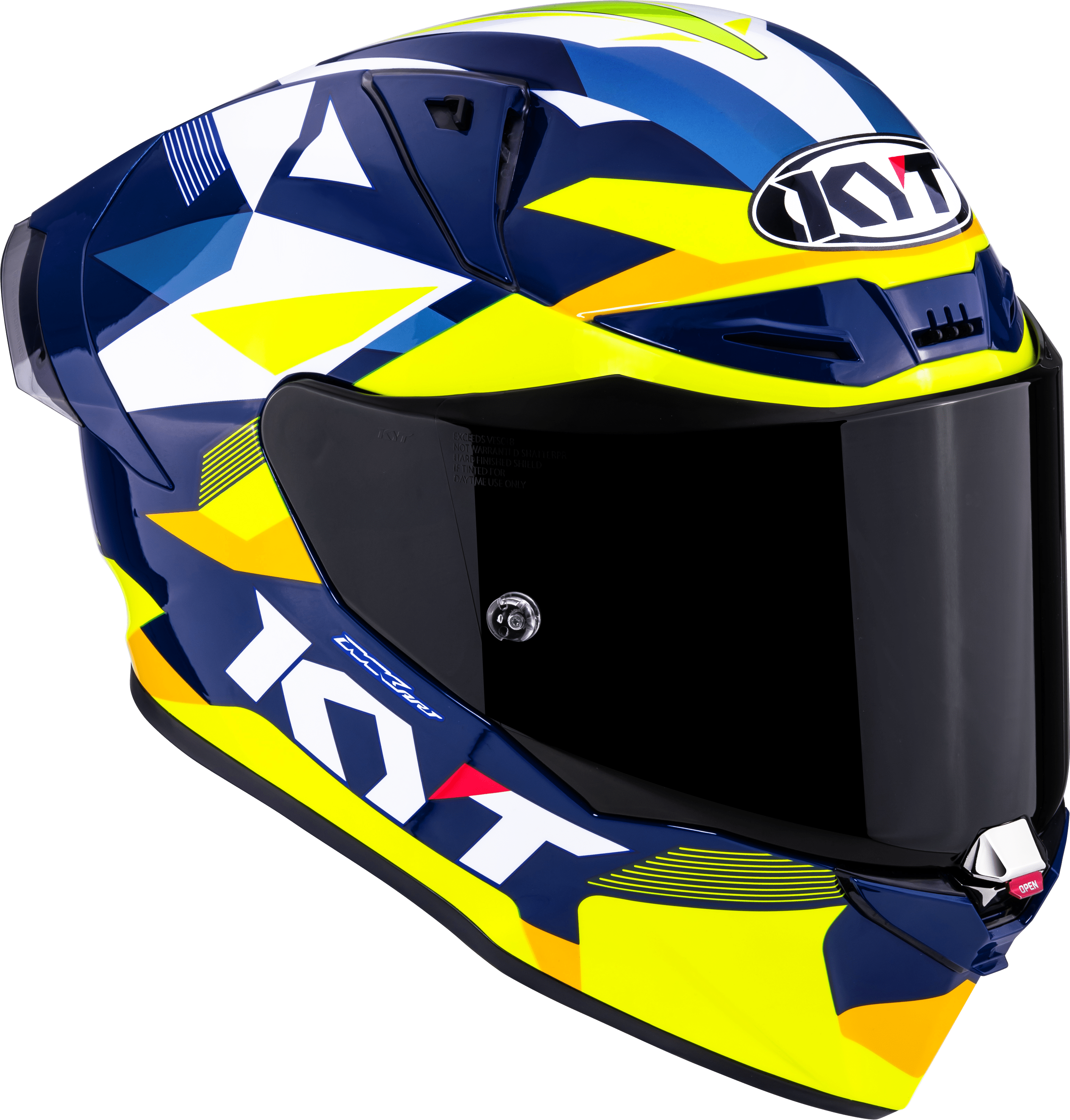 KYT R1R Racing Helm Carbon Diamond Blau / Gelb Y6R10005