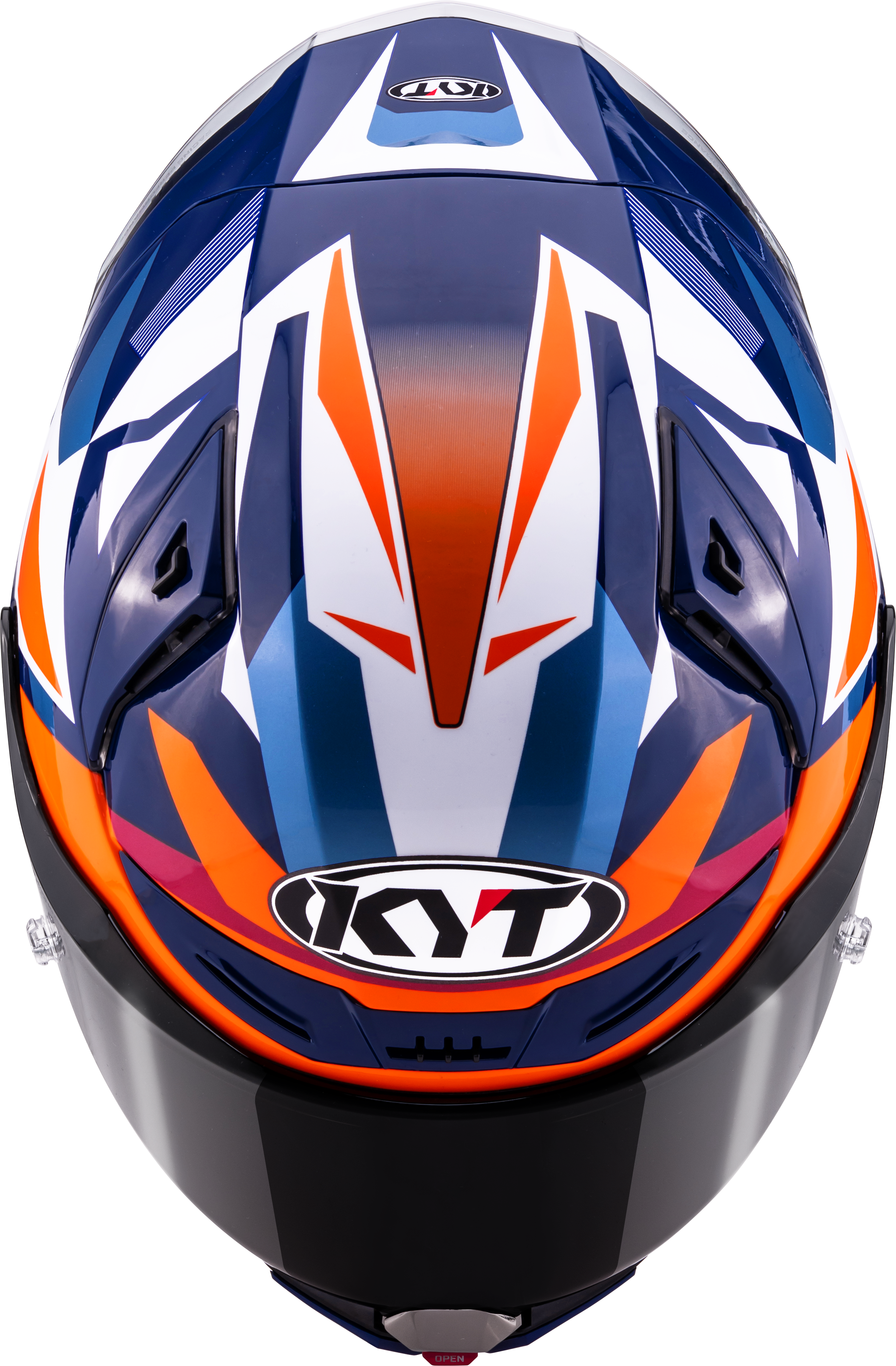KYT R1R Racing Helm Carbon Diamond Blau / Orange Y6R10006