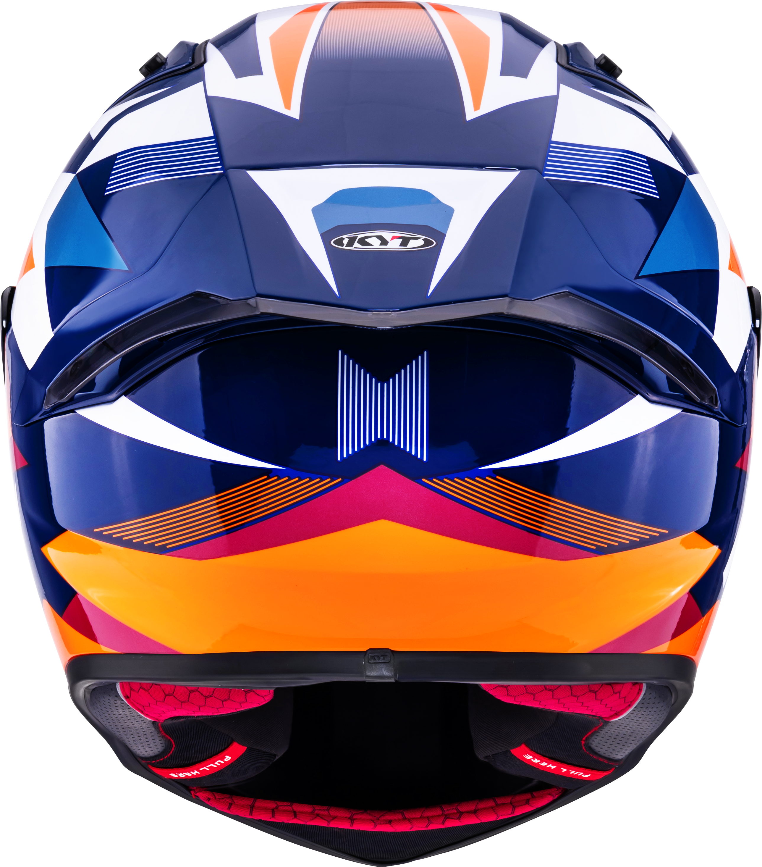 KYT R1R Racing Helm Carbon Diamond Blau / Orange Y6R10006