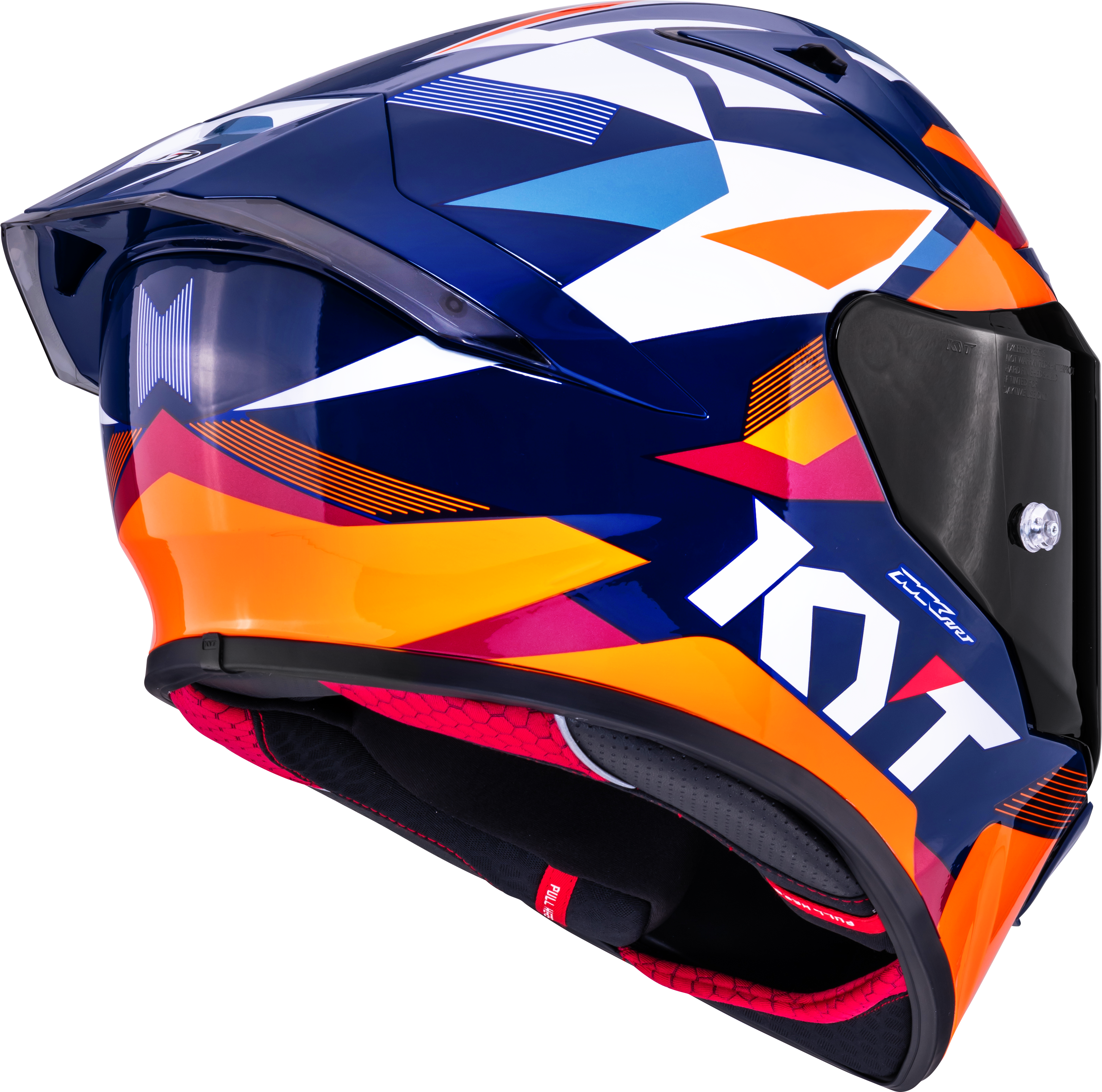 KYT R1R Racing Helm Carbon Diamond Blau / Orange Y6R10006