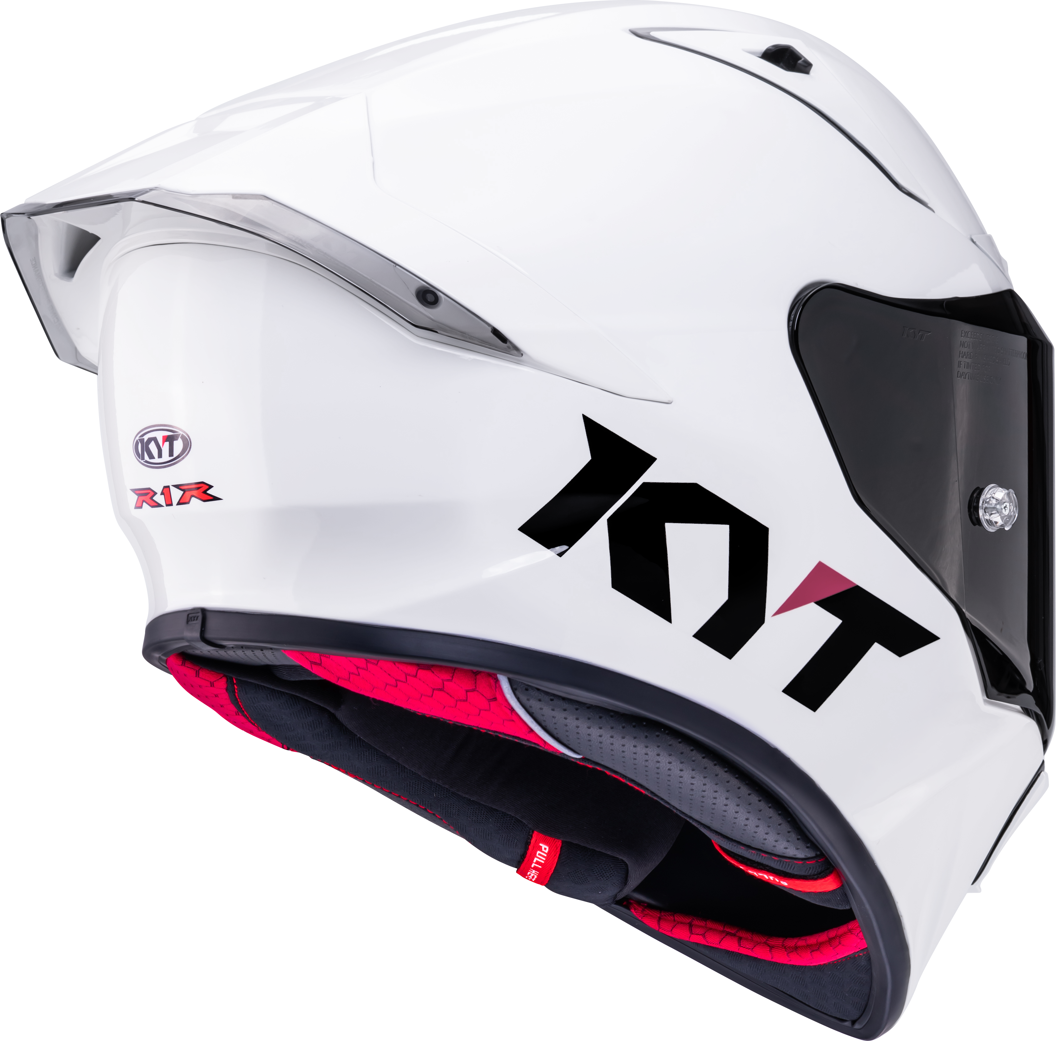 KYT R1R Racing Helm Plain weiß glanz Y6R100W3
