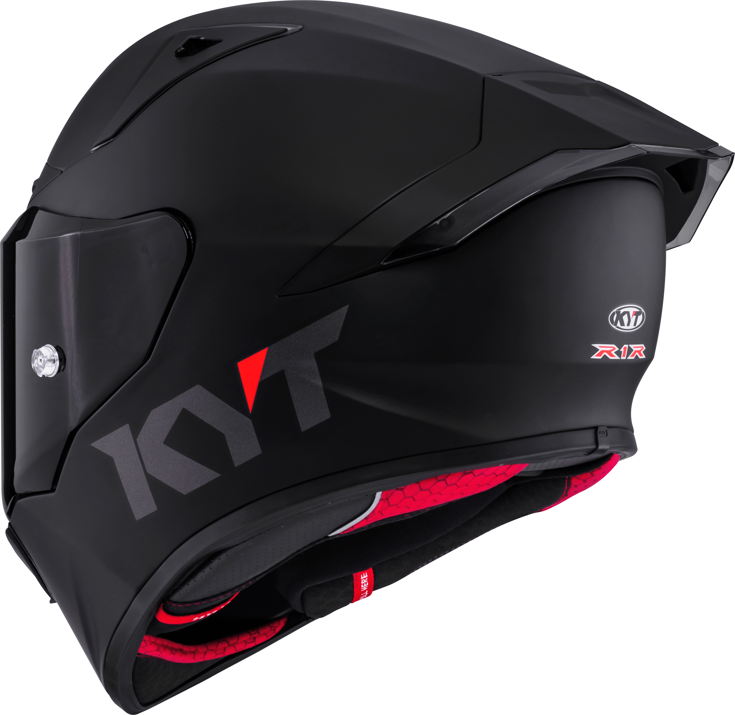 KYT R1R Racing Helm Plain schwarz matt Y6R100X6