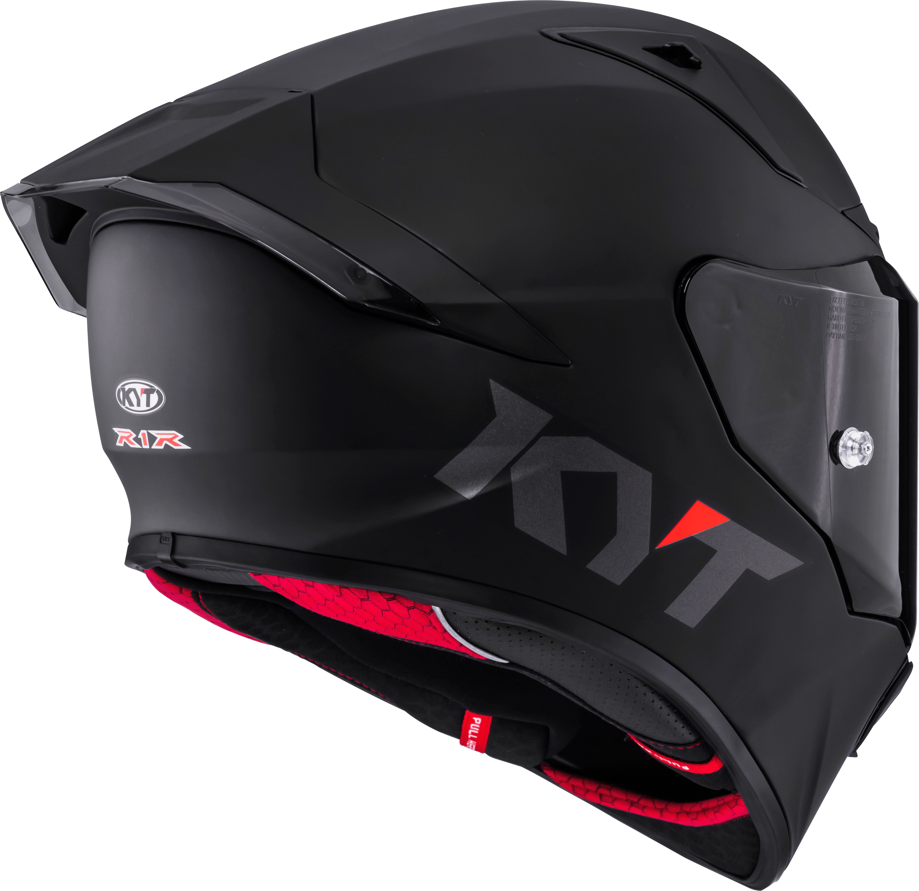 KYT R1R Racing Helm Plain schwarz matt Y6R100X6