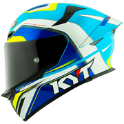 KYT TT-Revo Helm Grand Prix White Light Blue Y6TR0004