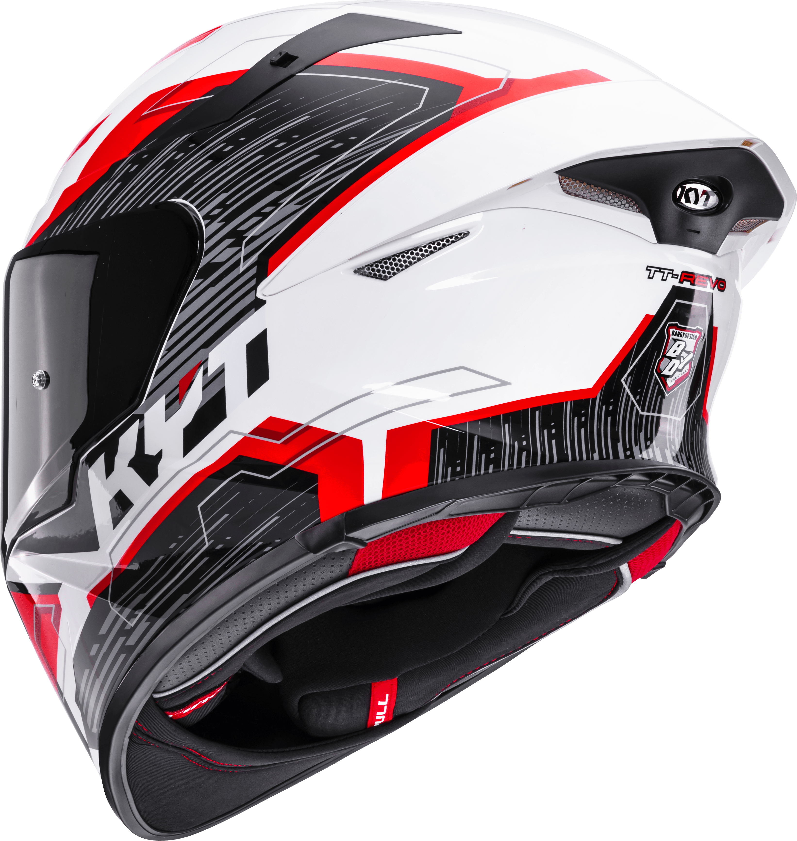 KYT TT-Revo Helm Speeding Weiß / Rot Y6TR0051