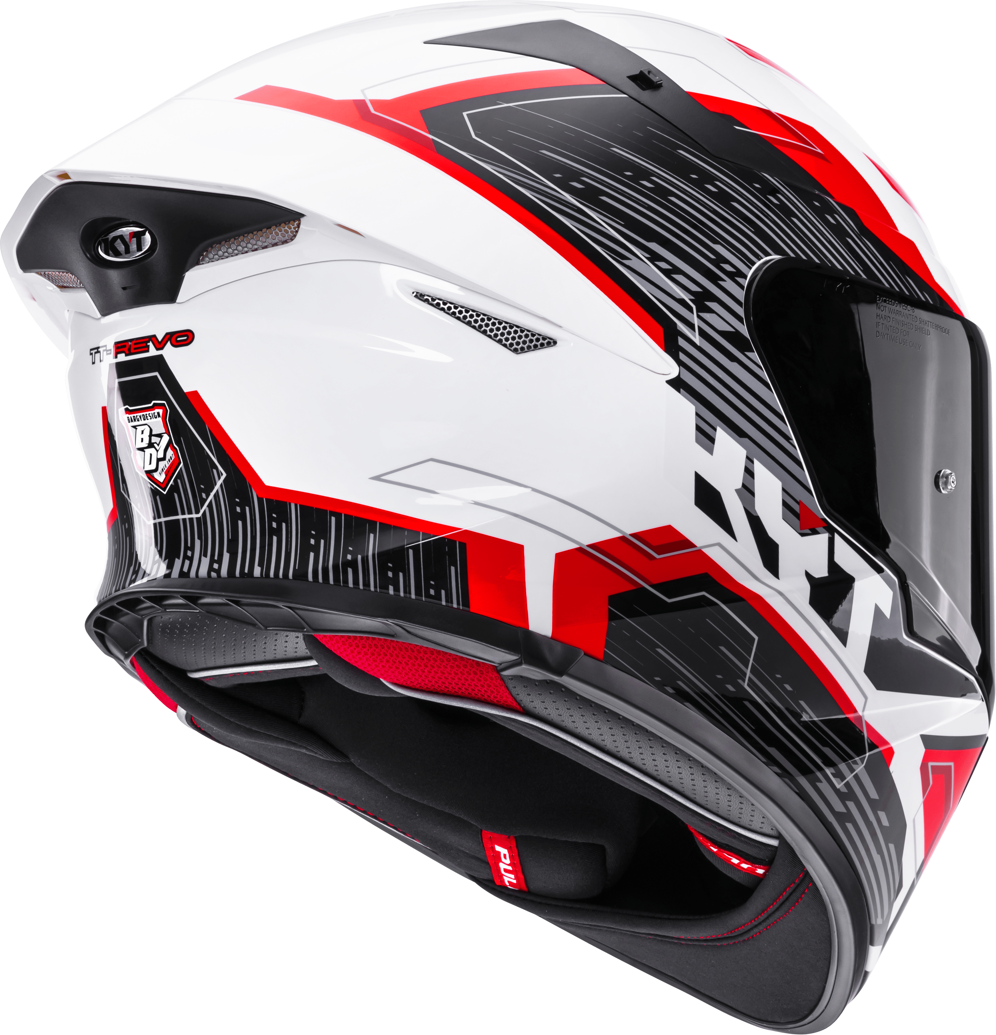 KYT TT-Revo Helm Speeding Weiß / Rot Y6TR0051