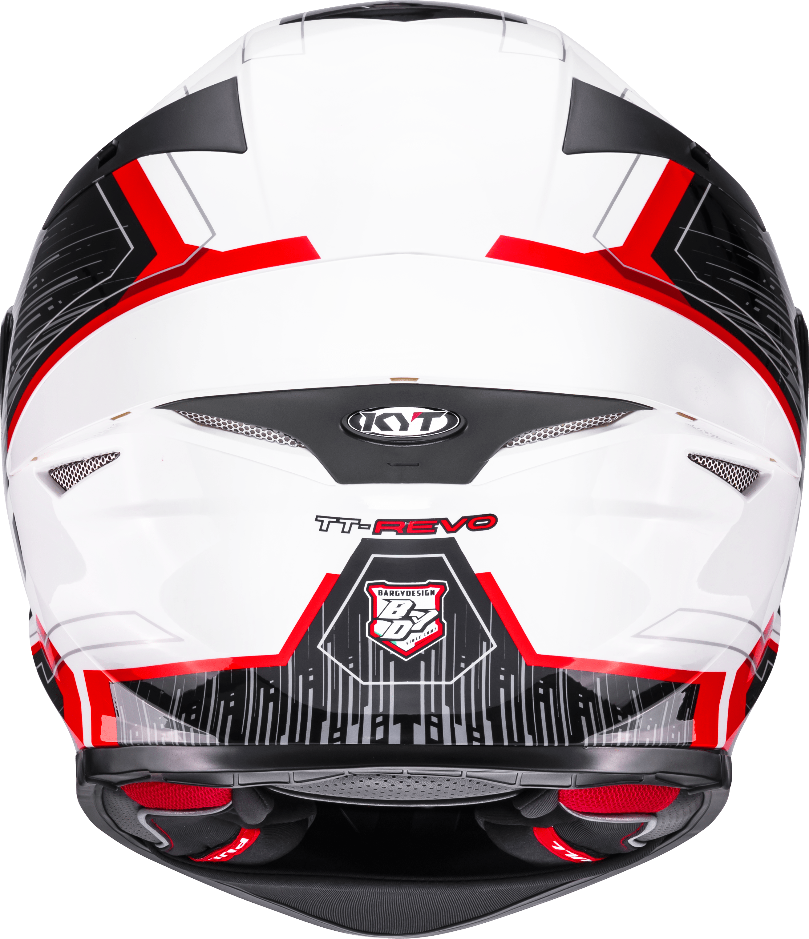 KYT TT-Revo Helm Speeding Weiß / Rot Y6TR0051