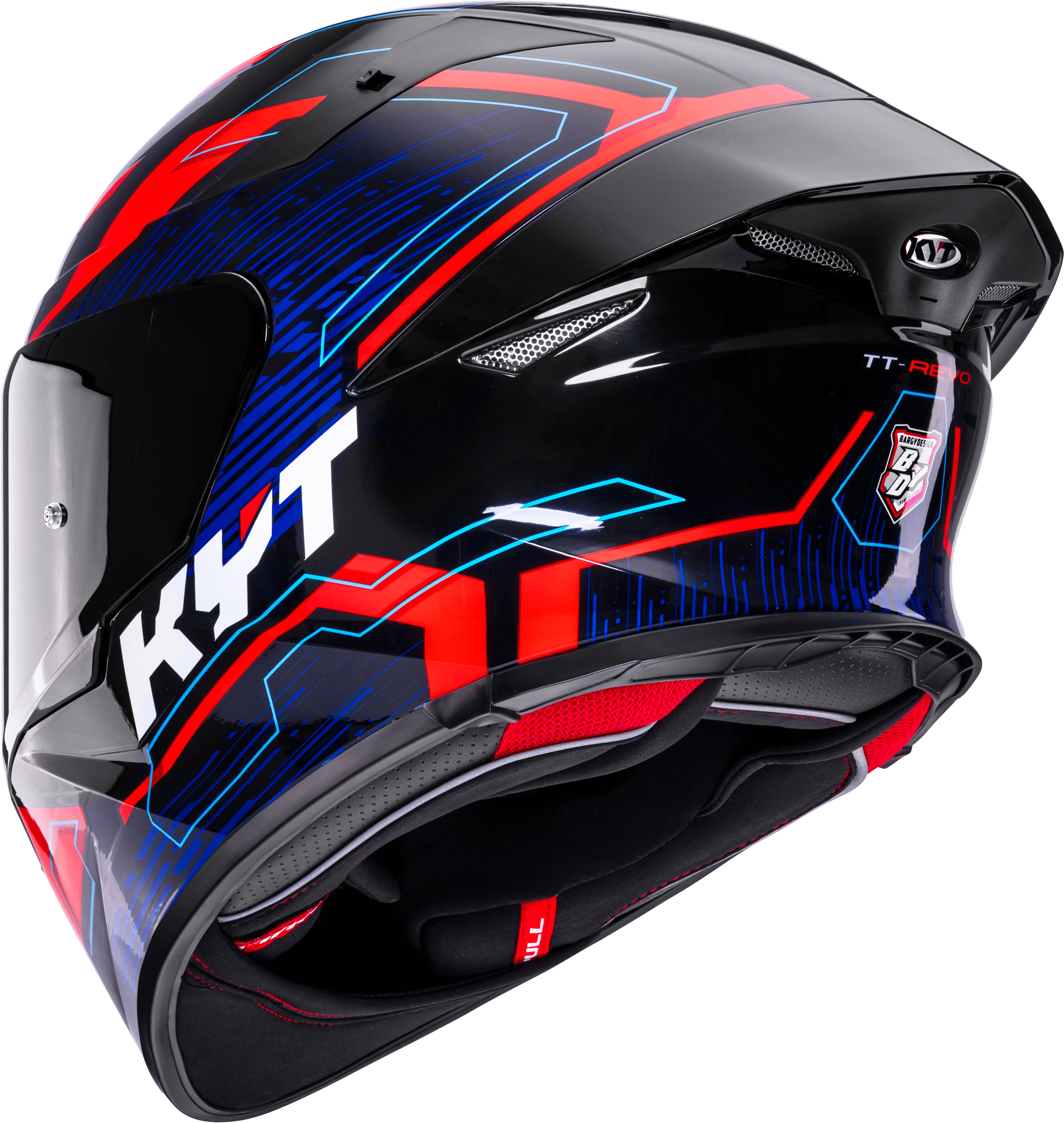 KYT TT-Revo Helm Speeding Schwarz / Rot / Blau Y6TR0053