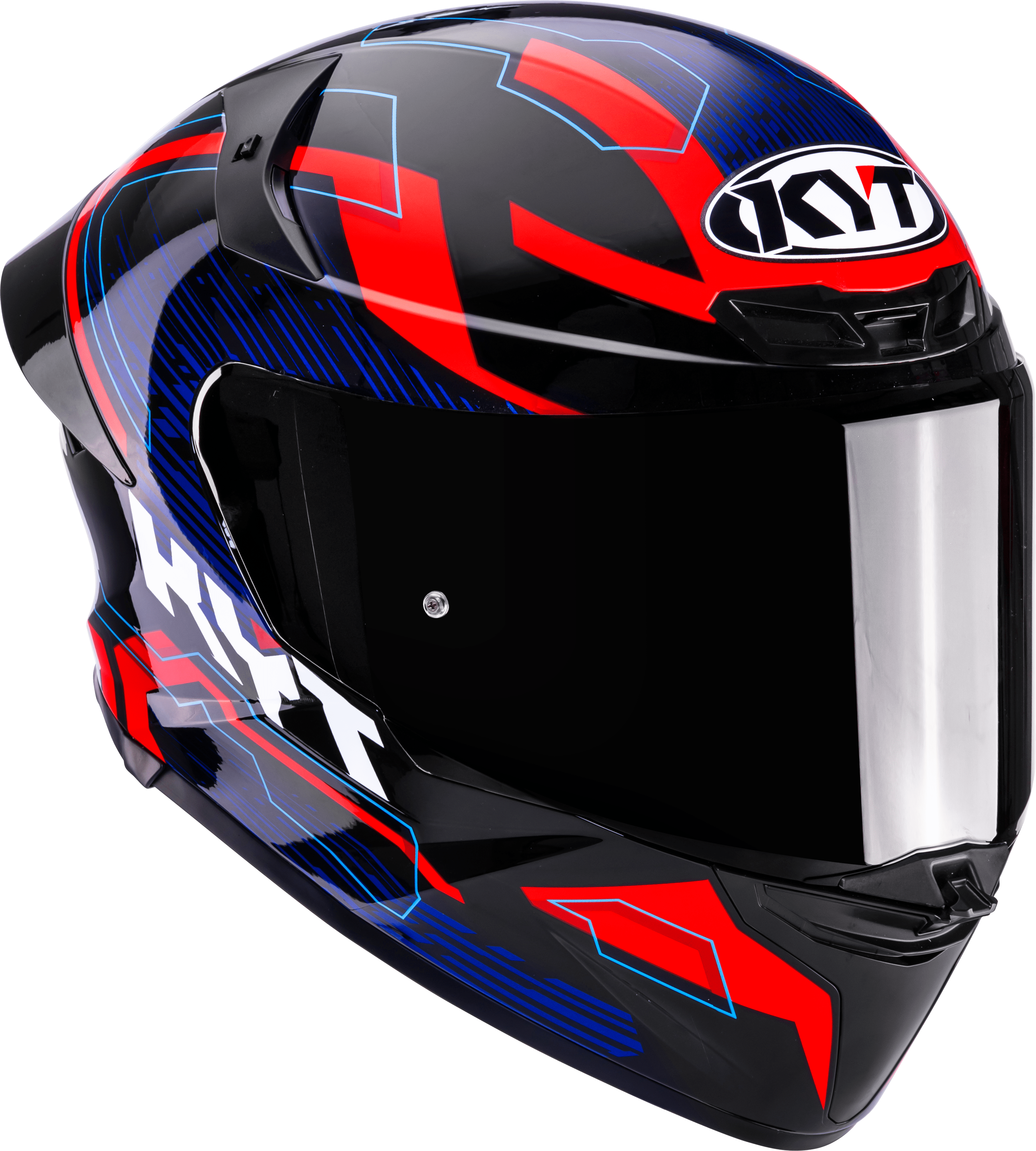 KYT TT-Revo Helm Speeding Schwarz / Rot / Blau Y6TR0053