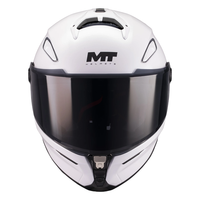 MT-Helmets KRE 2 Pure A0 Integralhelm in Weiß glänzend — Frontansicht