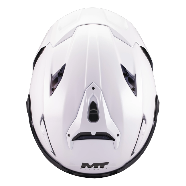 MT-Helmets KRE 2 Pure A0 Integralhelm in Weiß glänzend — Draufsicht