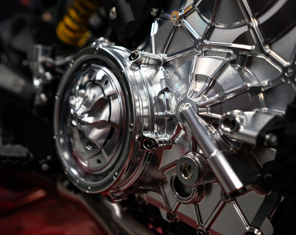 Aluminium-Motorgehäuse rechts mit Titanschrauben Motocorse Ducati Panigale V4/S/R (18-24)