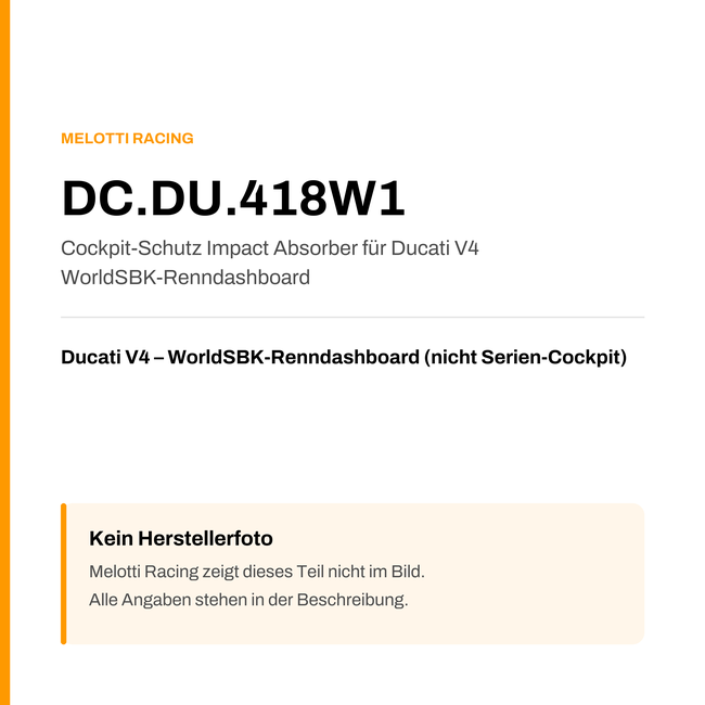Cockpit-Schutz Impact Absorber für Ducati V4 WorldSBK-Renndashboard Melotti Racing DC.DU.418W1 – Bild 1