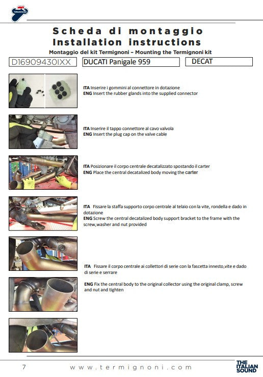 Termignoni Kat-Ersatzrohr Ducati Panigale 959 (16-19) D16909430IXX
