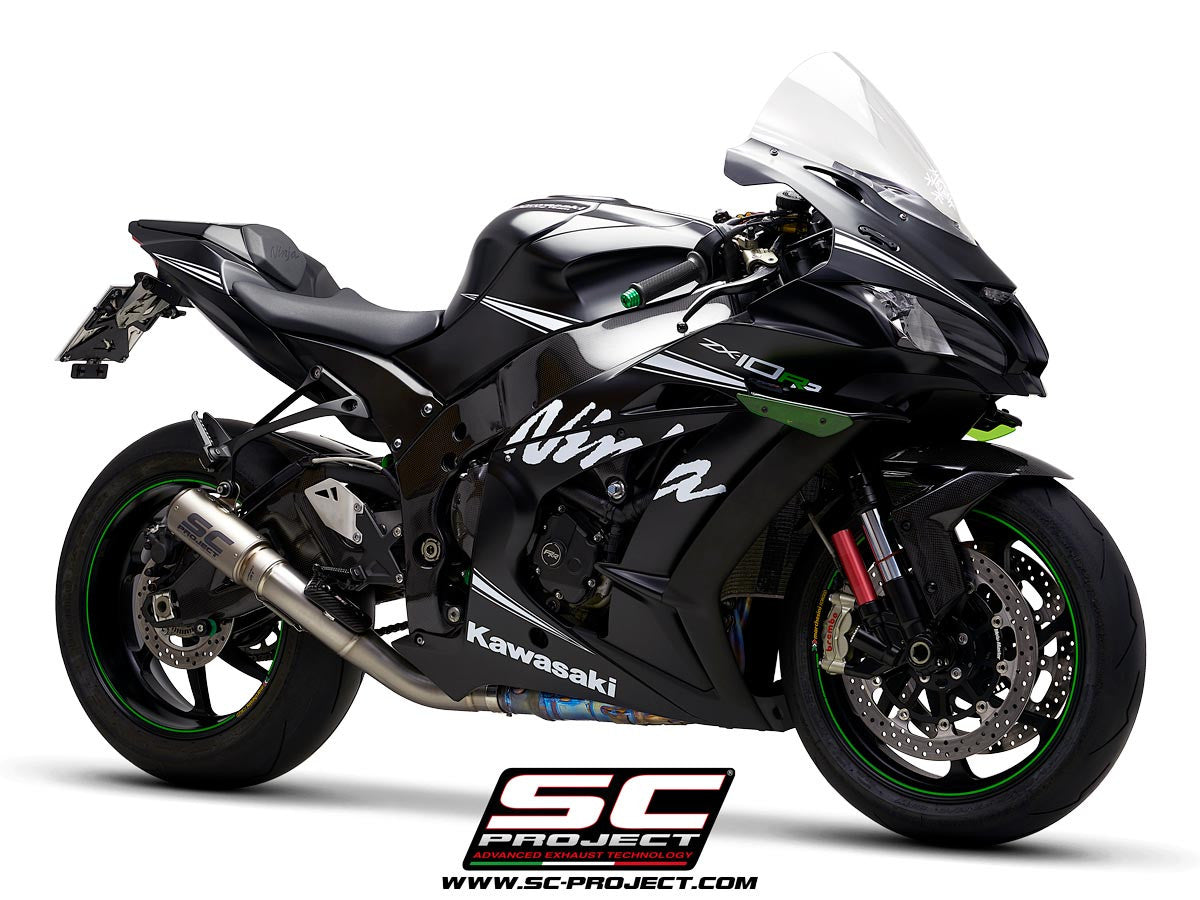 SC-Project Slip-On CR-T + KAT-Ersatzrohr Kawasaki ZX-10 R/RR (16-20) K22A-DET36