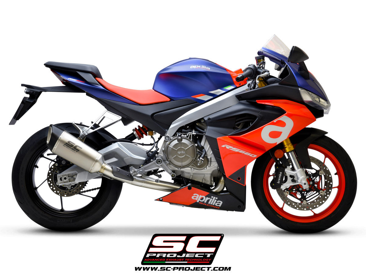 SC-Project Edelstahl Komplettanlage 2-1 SC1-R Aprilia RS 660 (20-24) A23A-KC90