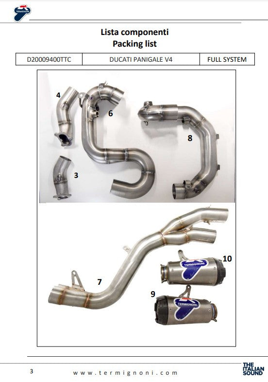 Termignoni Komplettanlage Titanium D200 RHT Ducati Panigale V4 R (19-24) D20009400TTC