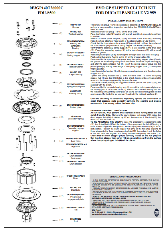 STM EVO GP Trockenkupplung Ducati Panigale V2 955 (20-24) KTT-2600