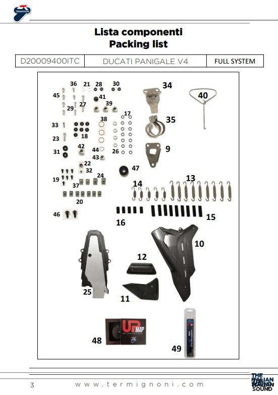 Termignoni Komplettanlage Edelstahl D200 RHT Ducati Panigale V4 R (19-24) D20009400ITC