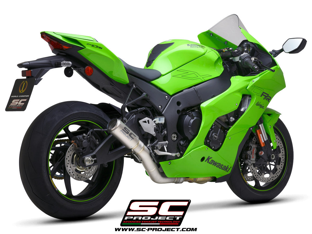 SC-Project Slip-On CR-T + KAT-Ersatzrohr Kawasaki ZX-10 R/RR (21-25) K38A-DET36