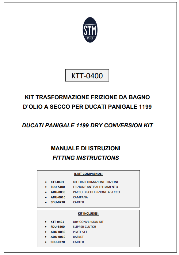 STM EVO SBK Trockenkupplung Ducati Panigale 1199/1299 KTT-0400