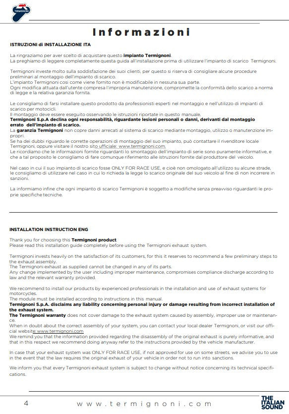 Termignoni Slip-On Force Titanium Ducati Panigale 959 (16-19) D16908040ITC