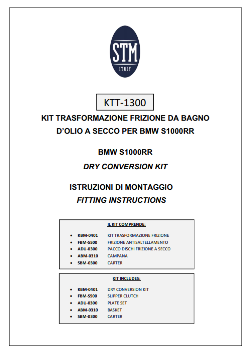 STM EVO GP Trockenkupplung BMW S1000RR K46 (09-18) KTT-1300