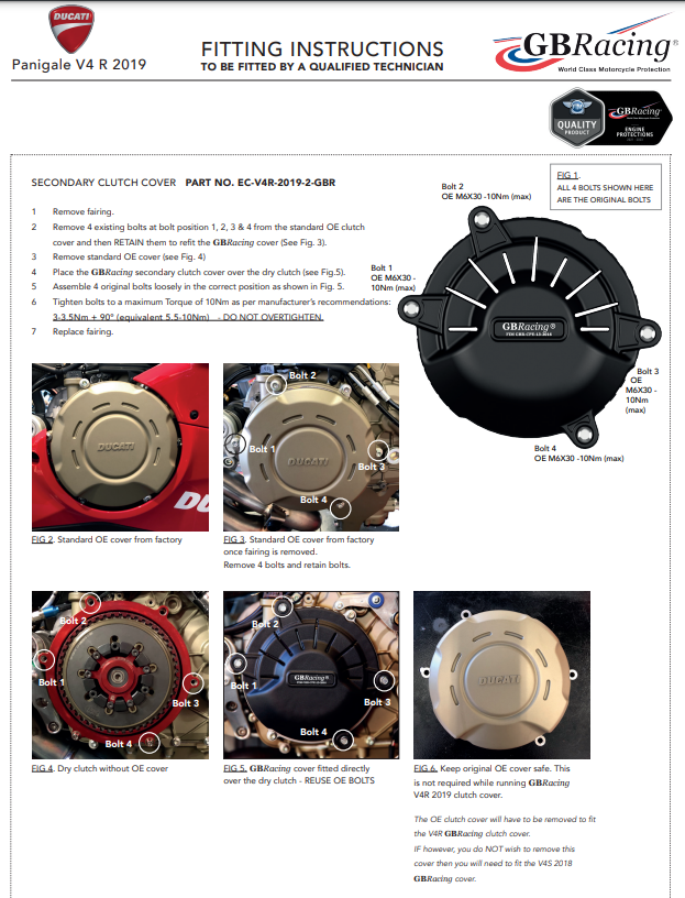 Kupplung Protektor Schutzabdeckung GBRacing Ducati Panigale V4 R (19-21)
