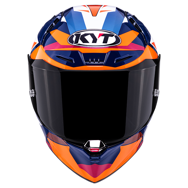 KYT R1R Racing Helm Carbon Diamond Blau / Orange Y6R10006