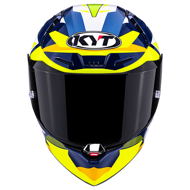 KYT R1R Racing Helm Carbon Diamond Blau / Gelb Y6R10005