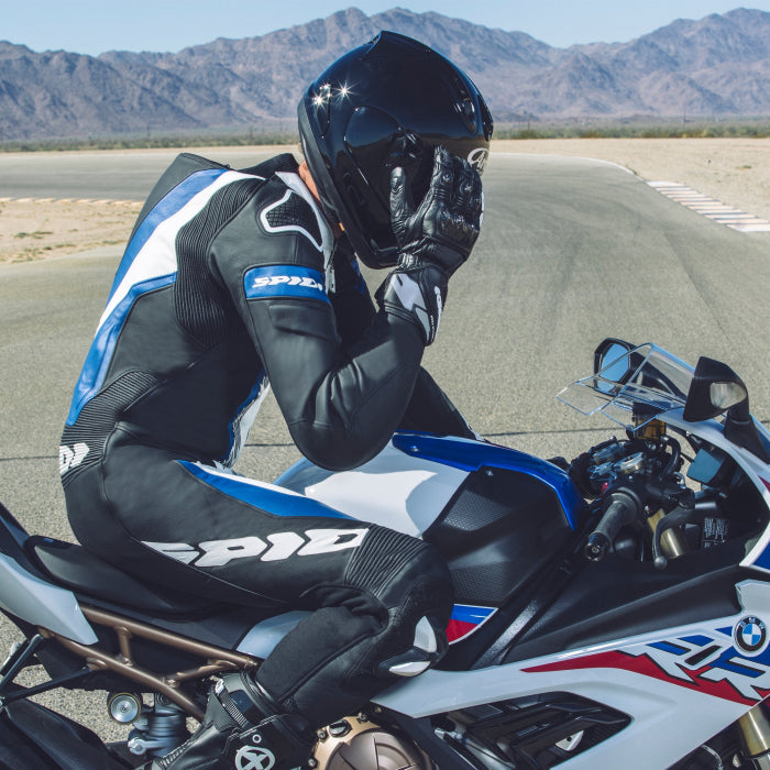 Spidi Laser Pro Einteiler Lederkombi – Perforierter Rennanzug | Herren | Schwarz/Blau | Y154022