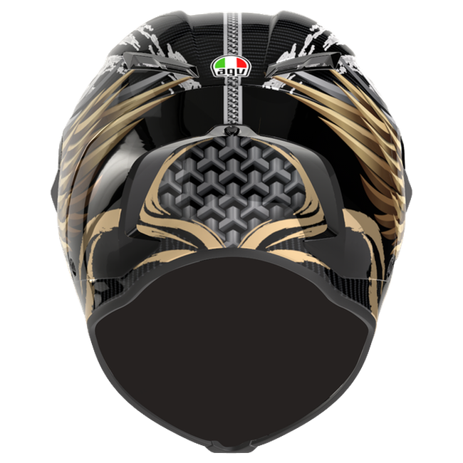 AGV Pista GP RR S Onore Carbon/Gold/Silber Integral-Rennhelm, Heckansicht