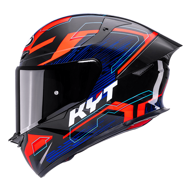KYT TT-Revo Helm Speeding Schwarz / Rot / Blau Y6TR0053
