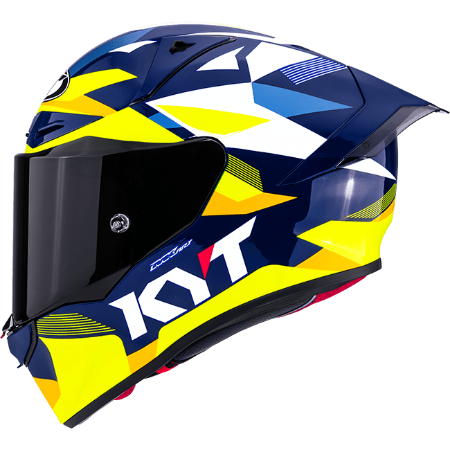 KYT R1R Racing Helm Carbon Diamond Blau / Gelb Y6R10005