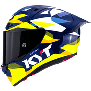 KYT R1R Racing Helm Carbon Diamond Blau / Gelb Y6R10005