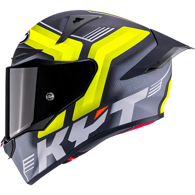 KYT R1R Racing Helm Carbon Accelerator Gelb Y6R10010